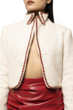 Aiza Cropped Blazer & Tweed Wrap Skirt - Image 2