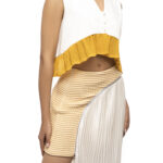 Crescent-pleated-top-detachable-panel-skirt