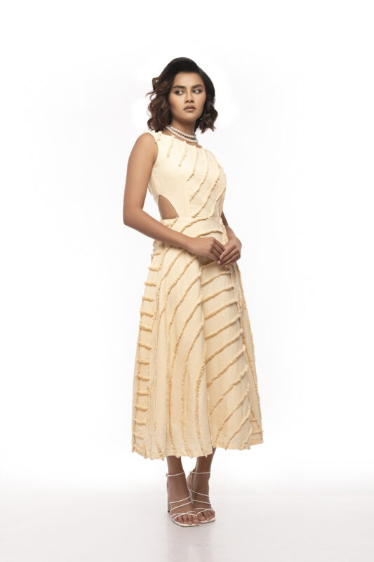 Textured Cut-out dress Stylish dress sleeveless dress
