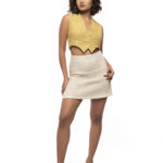 Waffle skirt Mid-Rise Cotton Skirt