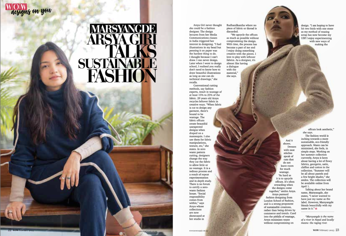 Arsya Giri talks sustainable fashion