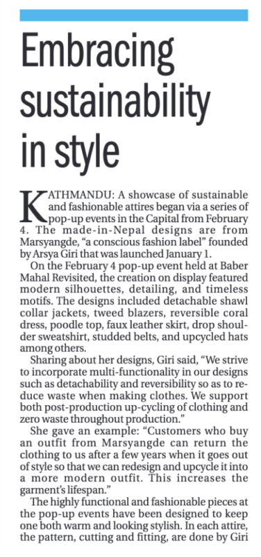 Marsyangde embraces sustainability in style