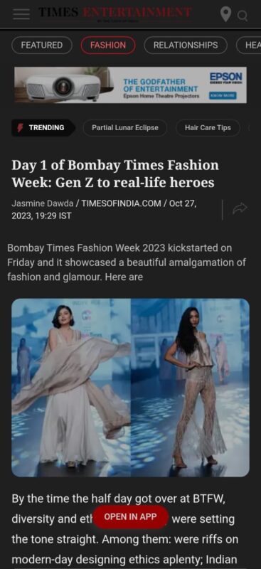 Bombay Times Fashion Week