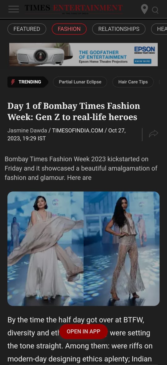 Bombay Times Fashion Week