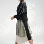 satin organza layered skirt women's skirt cotton skirt midi skirt