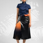 studded skirt flare women's skirt winter skirt leather skirt stylish skirt