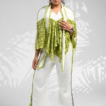 Textured Poncho Co-ord Set Co-ord set for summer side slit pants loose-fit trousers